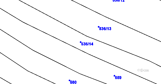 Parcela st. 536/14 v KÚ Vepříkov, Katastrální mapa