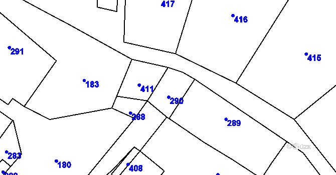 Parcela st. 79/2 v KÚ Vepřová, Katastrální mapa