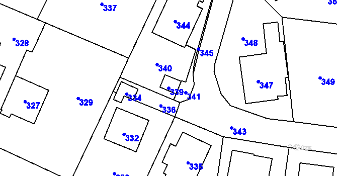 Parcela st. 339 v KÚ Vepřová, Katastrální mapa