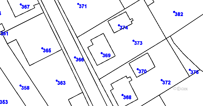 Parcela st. 369 v KÚ Vepřová, Katastrální mapa