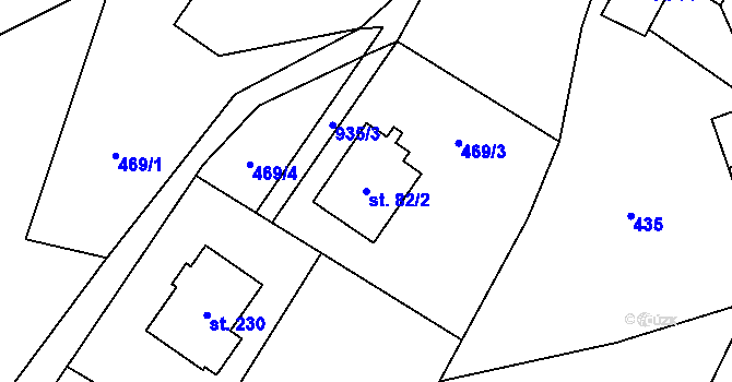 Parcela st. 82/2 v KÚ Verdek, Katastrální mapa