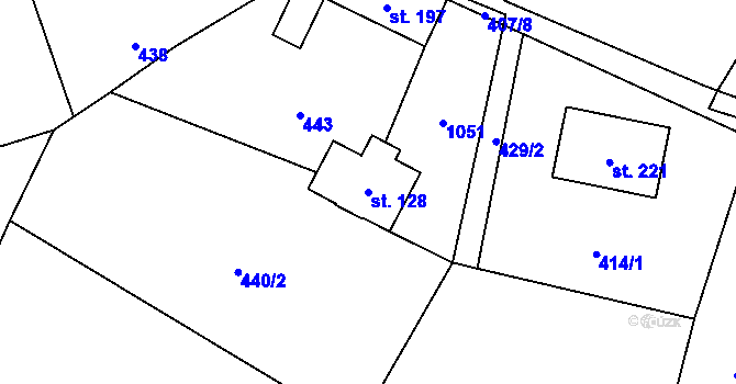 Parcela st. 128 v KÚ Verdek, Katastrální mapa