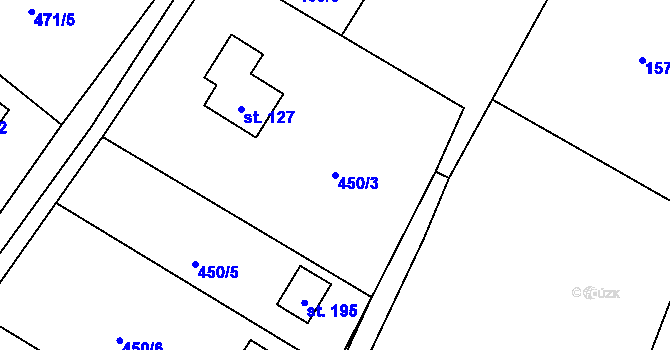 Parcela st. 450/3 v KÚ Verdek, Katastrální mapa
