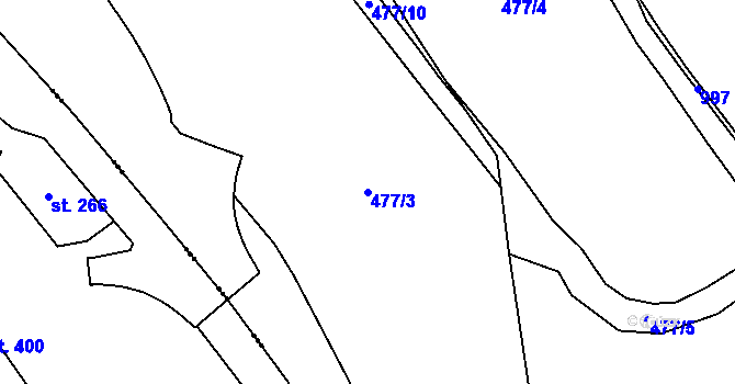 Parcela st. 477/3 v KÚ Verdek, Katastrální mapa