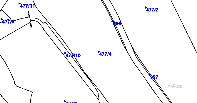 Parcela st. 477/4 v KÚ Verdek, Katastrální mapa