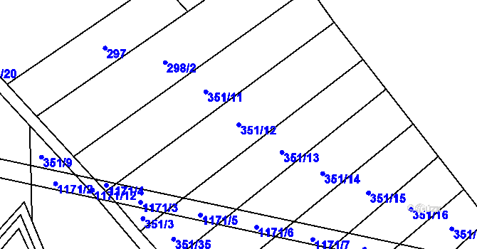 Parcela st. 351/12 v KÚ Verměřovice, Katastrální mapa