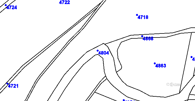 Parcela st. 4804 v KÚ Verměřovice, Katastrální mapa