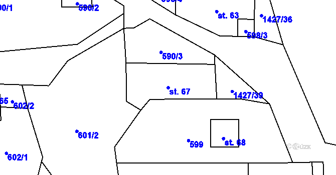 Parcela st. 67 v KÚ Příbram pod Bukovou horou, Katastrální mapa