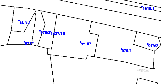 Parcela st. 87 v KÚ Příbram pod Bukovou horou, Katastrální mapa