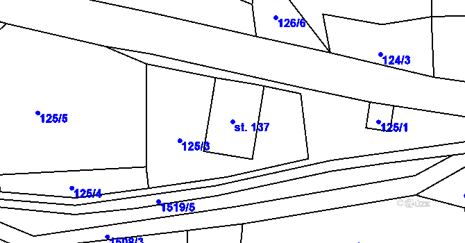 Parcela st. 137 v KÚ Příbram pod Bukovou horou, Katastrální mapa