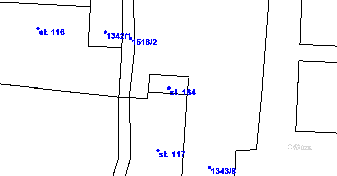 Parcela st. 164 v KÚ Příbram pod Bukovou horou, Katastrální mapa