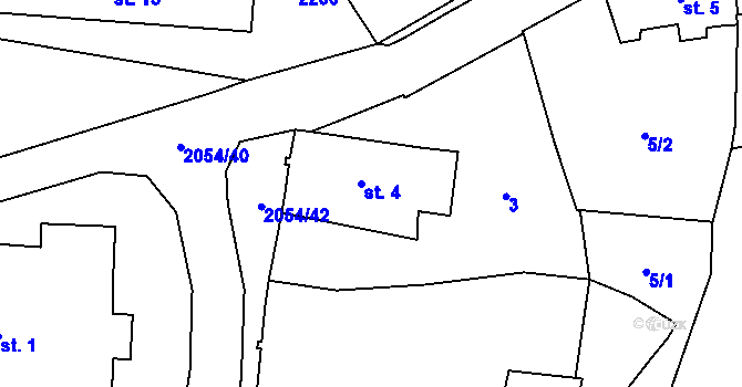 Parcela st. 4 v KÚ Verneřice, Katastrální mapa