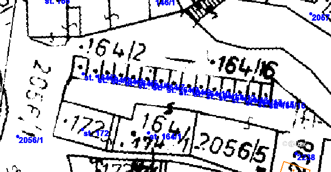 Parcela st. 164/8 v KÚ Verneřice, Katastrální mapa