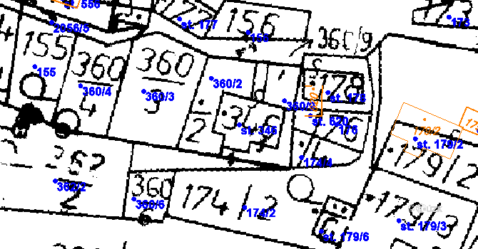 Parcela st. 346 v KÚ Verneřice, Katastrální mapa