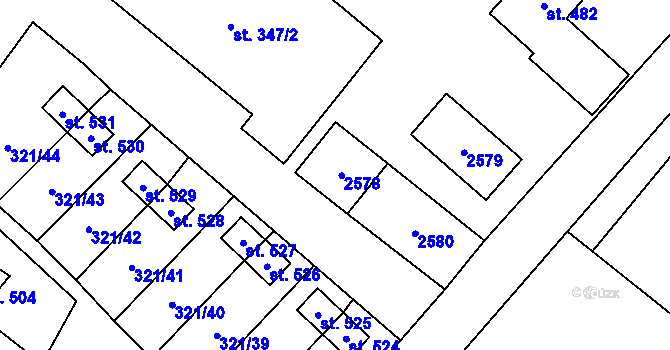 Parcela st. 419 v KÚ Verneřice, Katastrální mapa