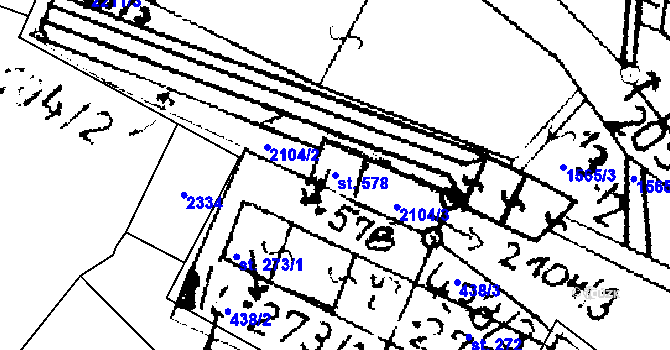 Parcela st. 578 v KÚ Verneřice, Katastrální mapa
