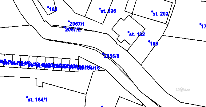 Parcela st. 2056/8 v KÚ Verneřice, Katastrální mapa