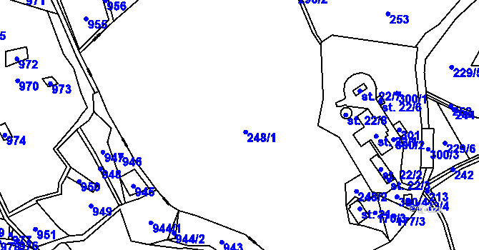 Parcela st. 248 v KÚ Velké Stínky, Katastrální mapa