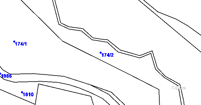 Parcela st. 174/2 v KÚ Dolní Paseky, Katastrální mapa
