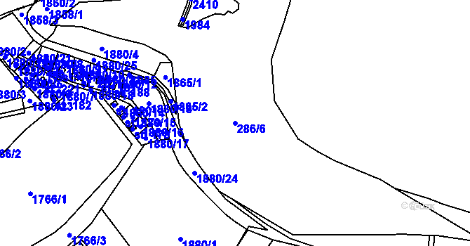 Parcela st. 286/6 v KÚ Dolní Paseky, Katastrální mapa
