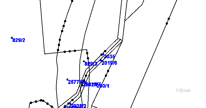 Parcela st. 2035 v KÚ Dolní Paseky, Katastrální mapa