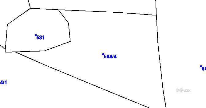 Parcela st. 584/4 v KÚ Horní Paseky, Katastrální mapa