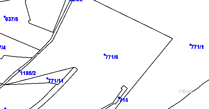 Parcela st. 771/6 v KÚ Horní Paseky, Katastrální mapa