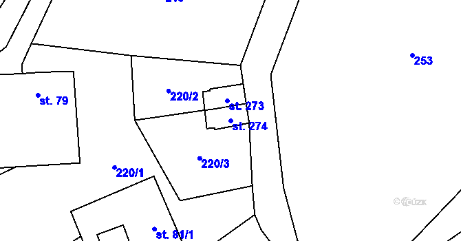 Parcela st. 274 v KÚ Vernéřov u Aše, Katastrální mapa