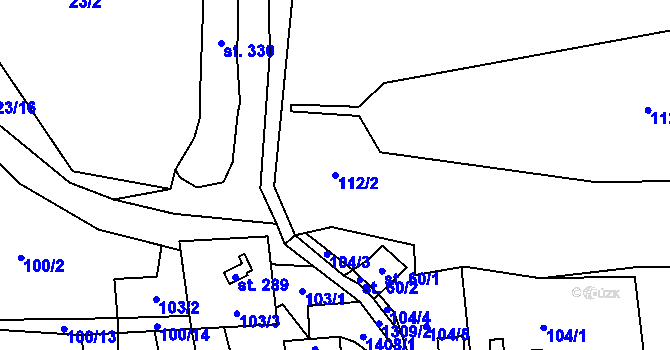 Parcela st. 112/2 v KÚ Vernéřov u Aše, Katastrální mapa
