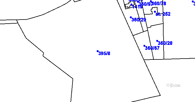 Parcela st. 395/8 v KÚ Vernéřov u Aše, Katastrální mapa