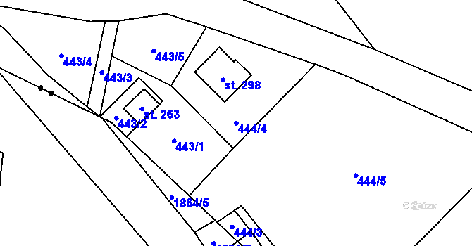 Parcela st. 444/4 v KÚ Vernéřov u Aše, Katastrální mapa