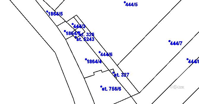 Parcela st. 444/6 v KÚ Vernéřov u Aše, Katastrální mapa