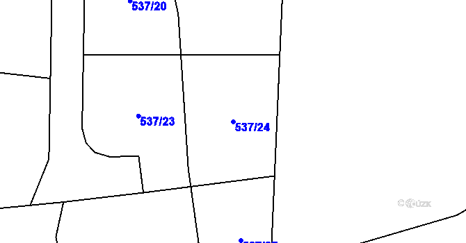 Parcela st. 537/24 v KÚ Vernéřov u Aše, Katastrální mapa