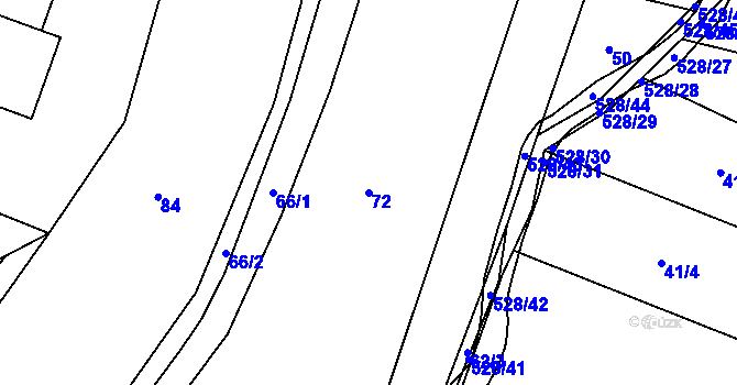Parcela st. 72 v KÚ Hradiště u Vernéřova, Katastrální mapa