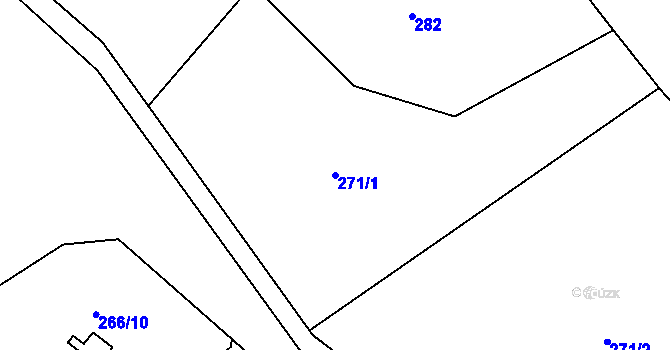 Parcela st. 271/1 v KÚ Hradiště u Vernéřova, Katastrální mapa