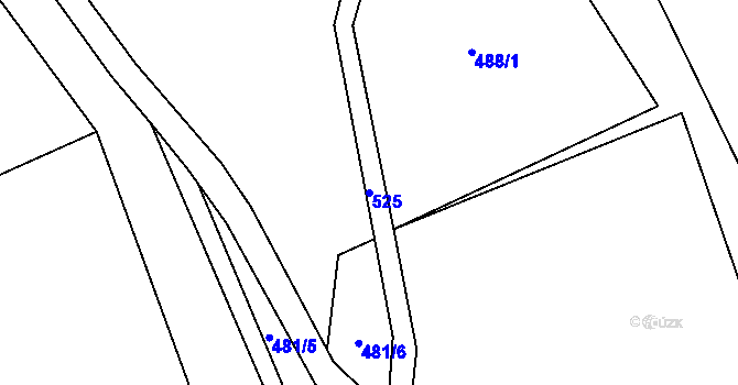 Parcela st. 525 v KÚ Hradiště u Vernéřova, Katastrální mapa
