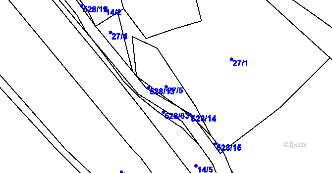 Parcela st. 27/5 v KÚ Hradiště u Vernéřova, Katastrální mapa