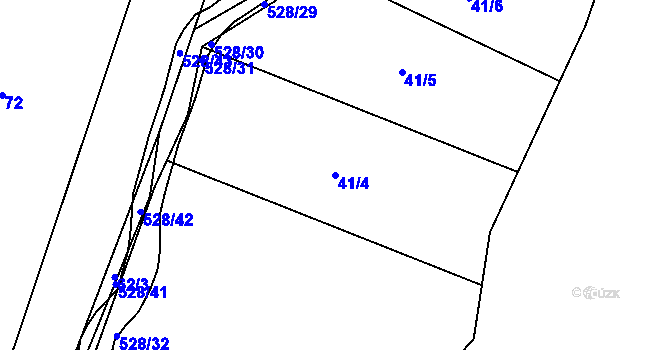Parcela st. 41/4 v KÚ Hradiště u Vernéřova, Katastrální mapa