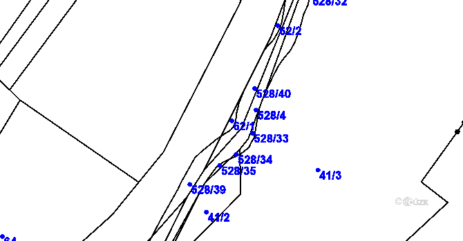 Parcela st. 62/1 v KÚ Hradiště u Vernéřova, Katastrální mapa