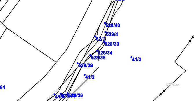 Parcela st. 528/34 v KÚ Hradiště u Vernéřova, Katastrální mapa