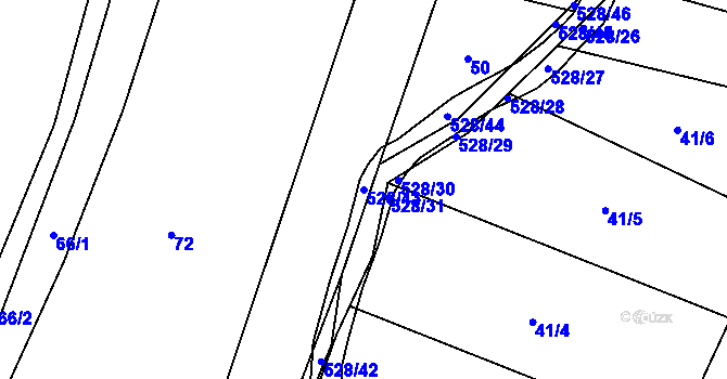Parcela st. 528/43 v KÚ Hradiště u Vernéřova, Katastrální mapa