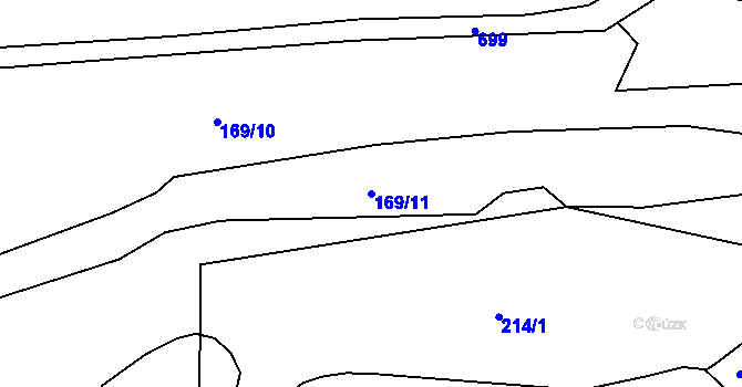 Parcela st. 169/11 v KÚ Pavlov u Vernéřova, Katastrální mapa