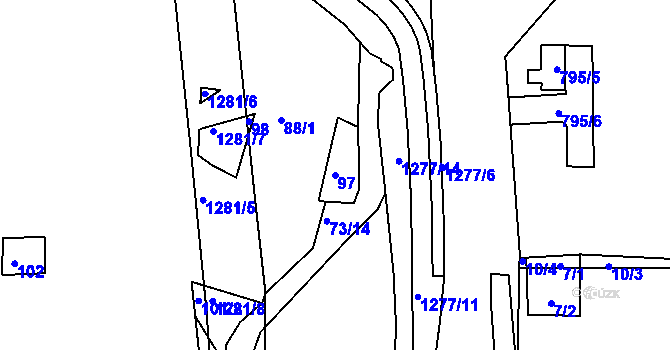 Parcela st. 97 v KÚ Vernéřov, Katastrální mapa