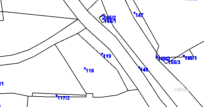 Parcela st. 119 v KÚ Vernéřov, Katastrální mapa