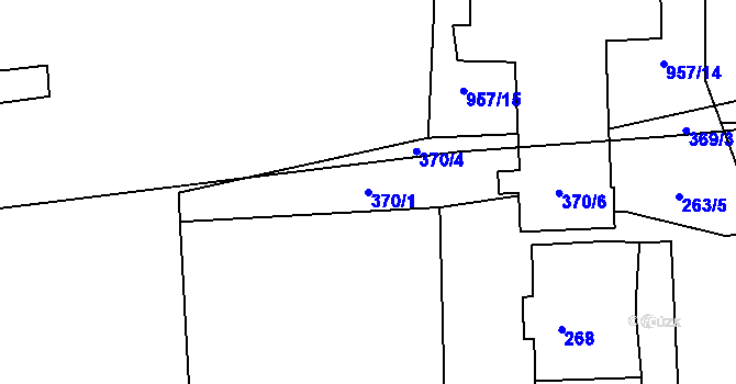 Parcela st. 370/1 v KÚ Vernéřov, Katastrální mapa
