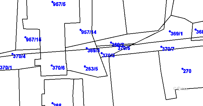 Parcela st. 370/3 v KÚ Vernéřov, Katastrální mapa