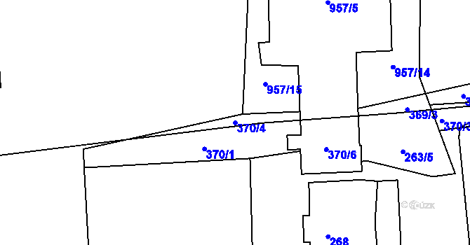 Parcela st. 370/4 v KÚ Vernéřov, Katastrální mapa