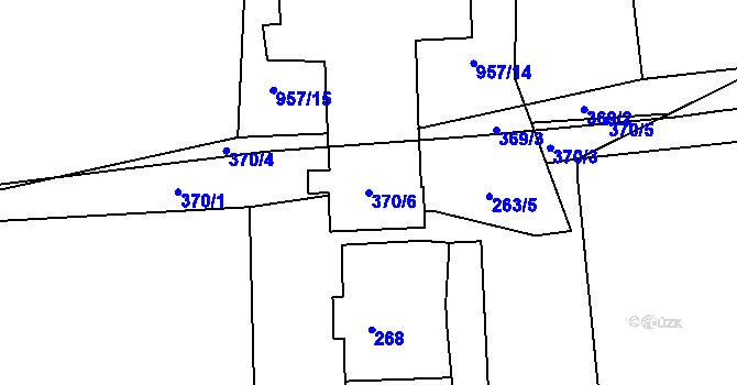 Parcela st. 370/6 v KÚ Vernéřov, Katastrální mapa