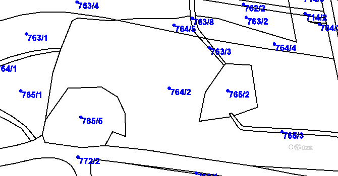 Parcela st. 764/2 v KÚ Vernéřov, Katastrální mapa