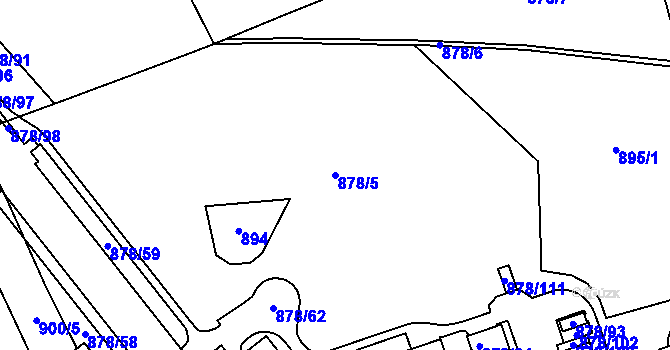Parcela st. 878/5 v KÚ Vernéřov, Katastrální mapa